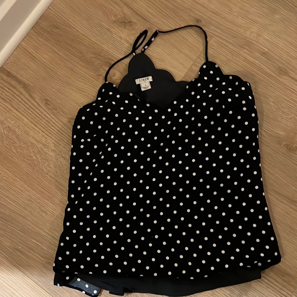 J crew tank size 4 perfect condition blue polka dot